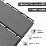 Quadrotte - Piastrelle per terrazza - Set da 9 - a incastro, installazione molto semplice - Quadrotte in plastica composita effetto legno nero