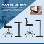 Chaise de bureau ergonomique en maille, chaise de dessin, hauteur et repose-pieds réglable, 59 x 59 x 106-126 cm, noir
