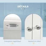 Armoire murale de salle de bain, armoire de toilette, avec portes, étagère, 2 tiroirs, 50,8l x 17,8P x 66H cm, blanc