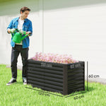 Lot de 2 lits de jardin surélevés carrés potagers cadre en acier galvanisé fond ouvert 120 x 60 x 60 cm gris foncé