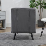 Fauteuil convertible 1 place fauteuil-lit chauffeuse 3 en 1 dossier réglable oreiller tissu velours 63x73x81cm gris