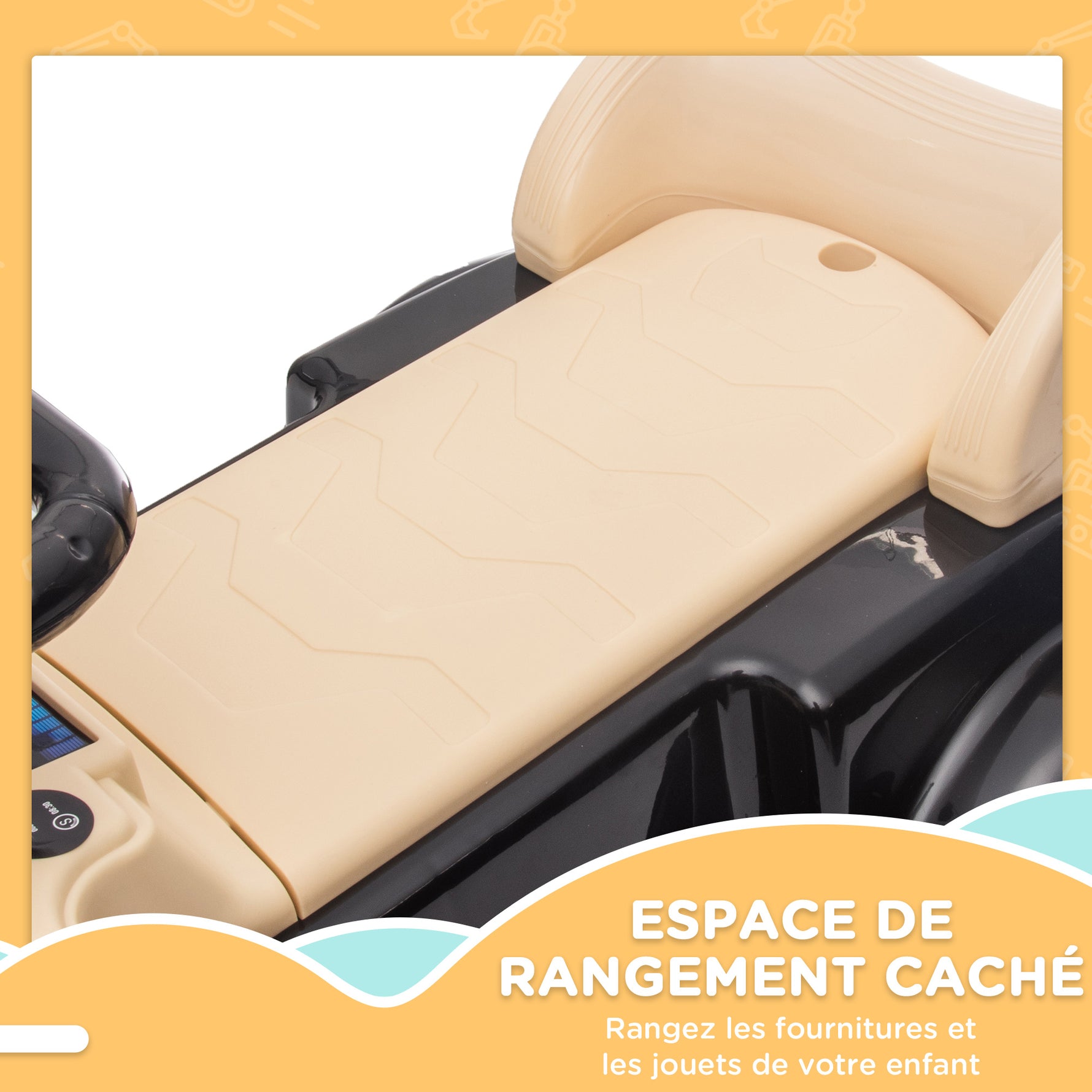 Porteur Enfants Voiture Licence Mercedes-Benz 300S 18-48 mois coffre rangement sous le siège noir