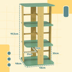 Bibliothèque enfant avec roulettes, rangement livre enfant 3 niveaux pour salle de jeux, chambre d'enfant, vert