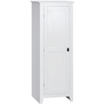 Armadietto da appoggio credenza cucina mobiletto multiuso per bagno salvaspazio stile classico con 2 ripiani regolabili - Altezza 120 cm in legno bianco