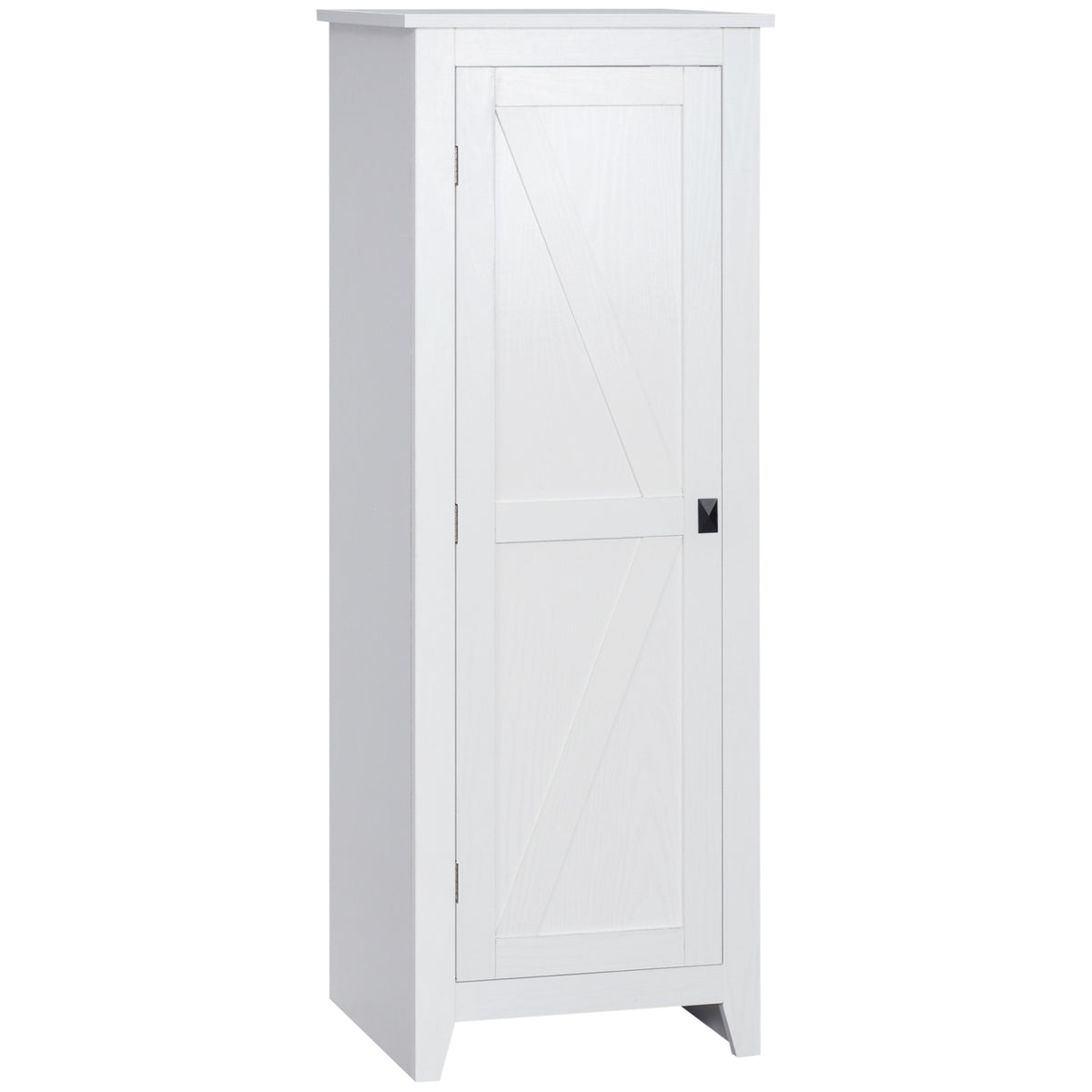 Armadietto da appoggio credenza cucina mobiletto multiuso per bagno salvaspazio stile classico con 2 ripiani regolabili - Altezza 120 cm in legno bianco