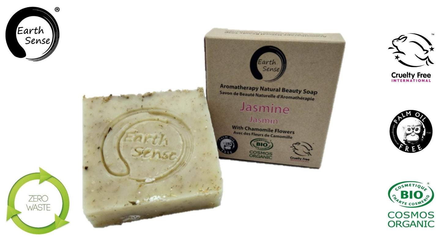 Savon Solide Bio Certifié – Jasmin & Fleurs de Camomille 90g