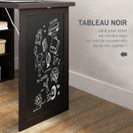Bureau avec rangement pliable murale rabattable avec bibliothèque poste de travail tableau à craie et étagère réglable