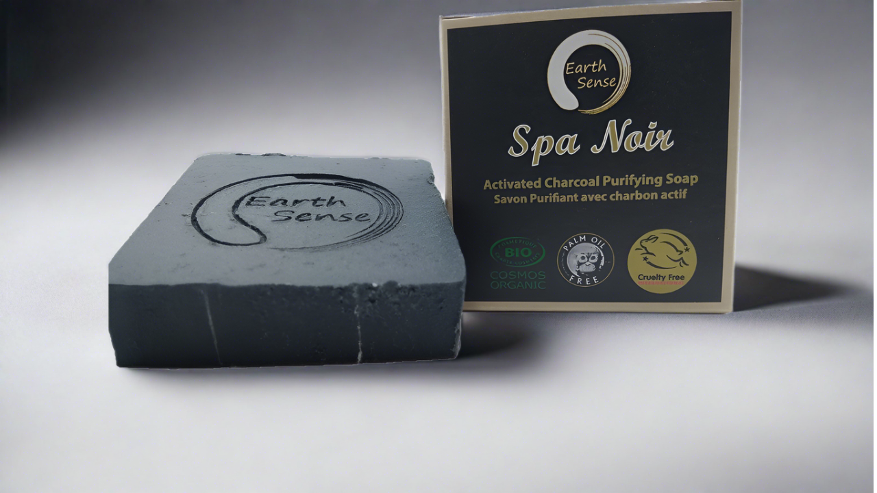 Savon Solide Bio Certifié Spa Noir – Charbon Activé & Menthe 90g