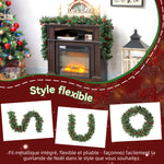 Guirlande de Noël artificielle 180 cm, décoration de Noël, 162 branches denses, pommes de pin, grappes de baies, vert