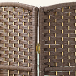 Biombo interior de madera de 4 paneles, separador de ambientes plegable para salón y dormitorio, 180 x 180 cm, marrón