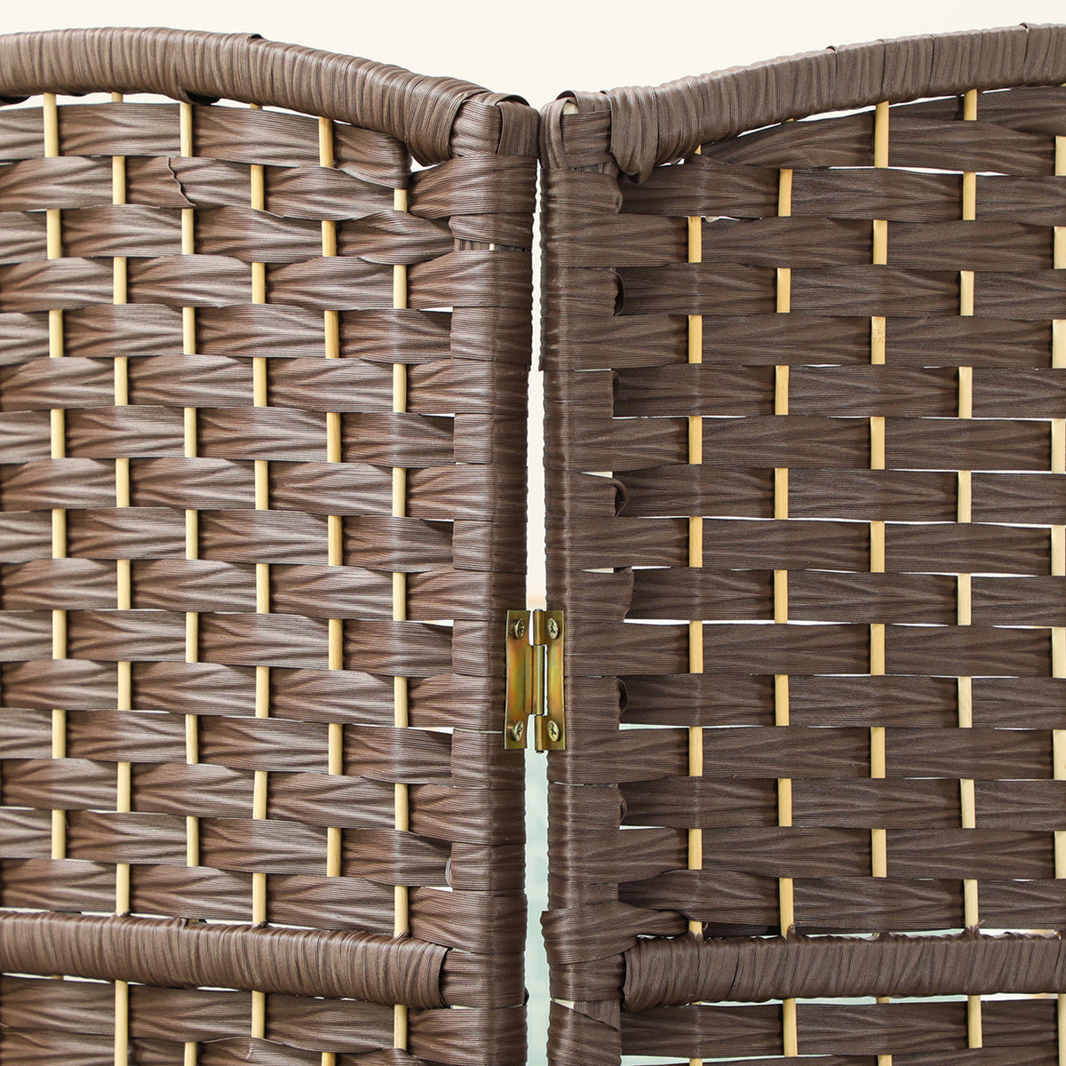 Biombo interior de madera de 4 paneles, separador de ambientes plegable para salón y dormitorio, 180 x 180 cm, marrón