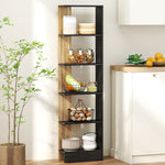 Bibliothèque Étagère de Rangement avec 5 Compartiments Ouverts 45 x 21 x 170 cm Noir et Chêne