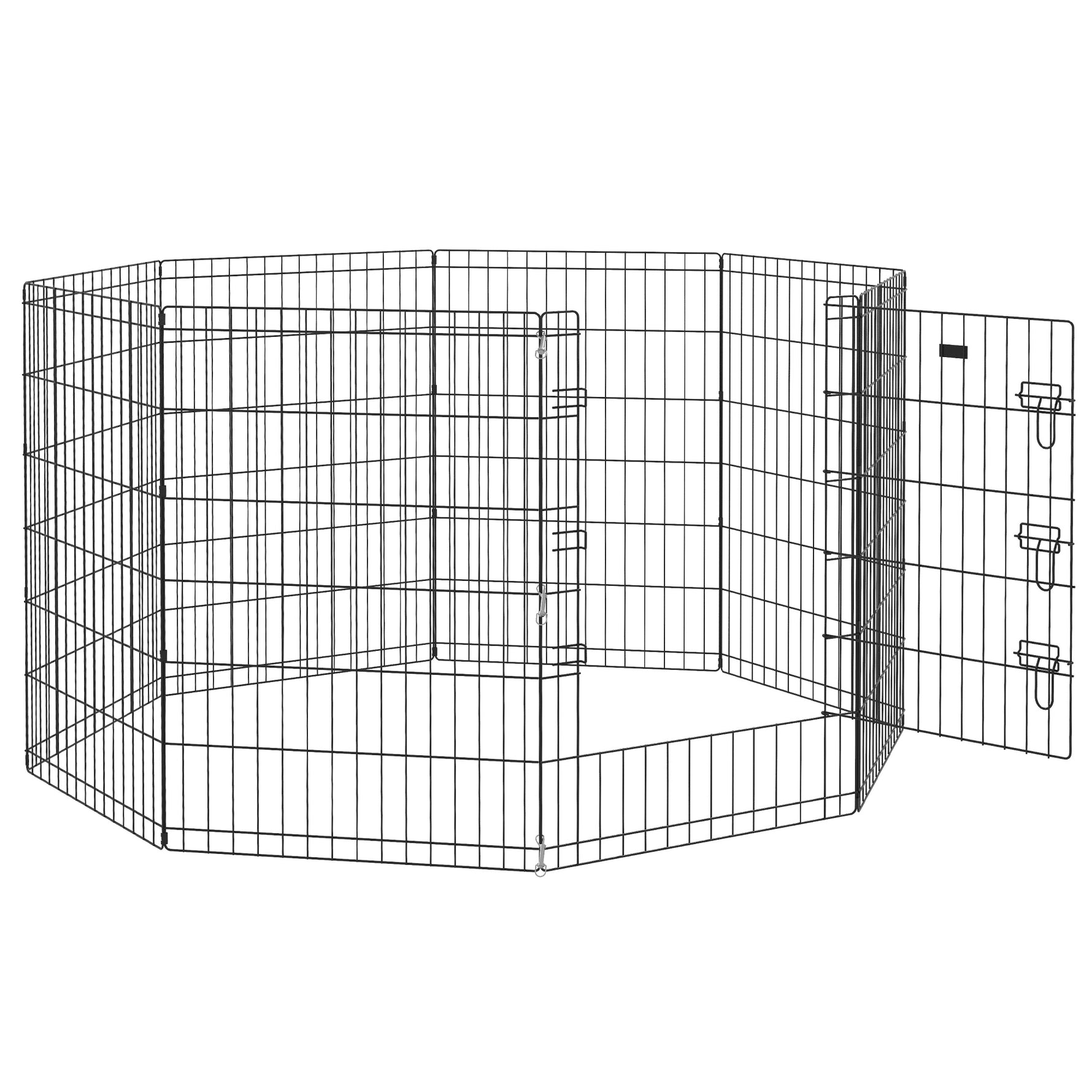 Parc enclos modulable pour chiens lapins rongeurs clôture pour petits animaux intérieur et extérieur  61 x 91 cm noir