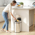 Poubelle de cuisine automatique 12 L en acier inoxydable, poubelle à capteur avec couvercle, 28 x 22 x 41 cm, argent