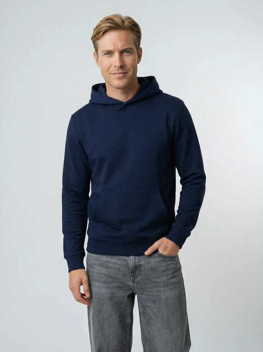 Sweat à Capuche Bleu Marine en Coton Bio – Fabriqué en France – Erverte Paris