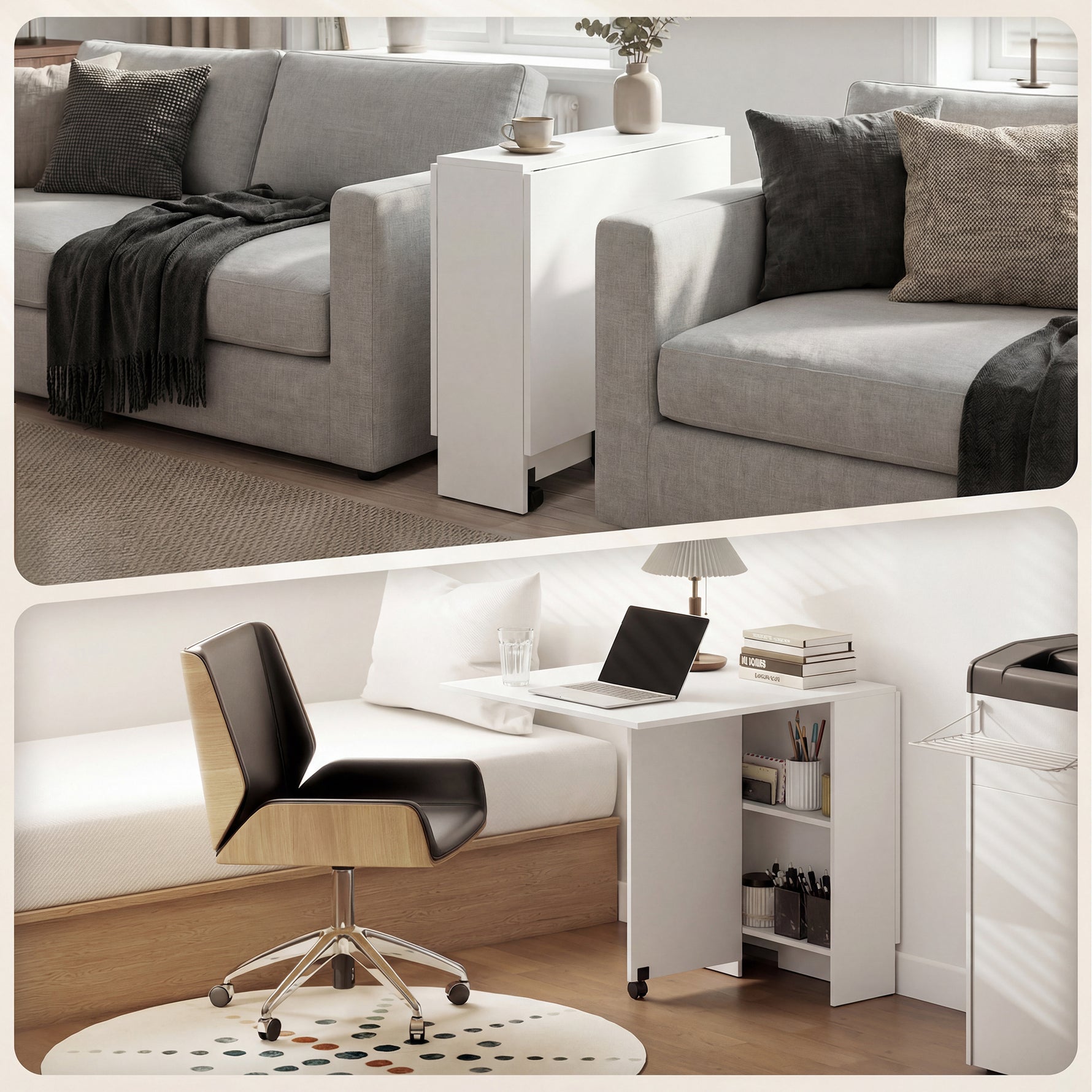 Table pliante de cuisine salle à manger amovible sur roulettes 75L x 140l x 74H cm blanc