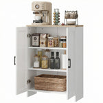 Buffet meuble cuisine rangement avec placard à portes et étagères réglables, 60 x 30 x 90 cm, blanc