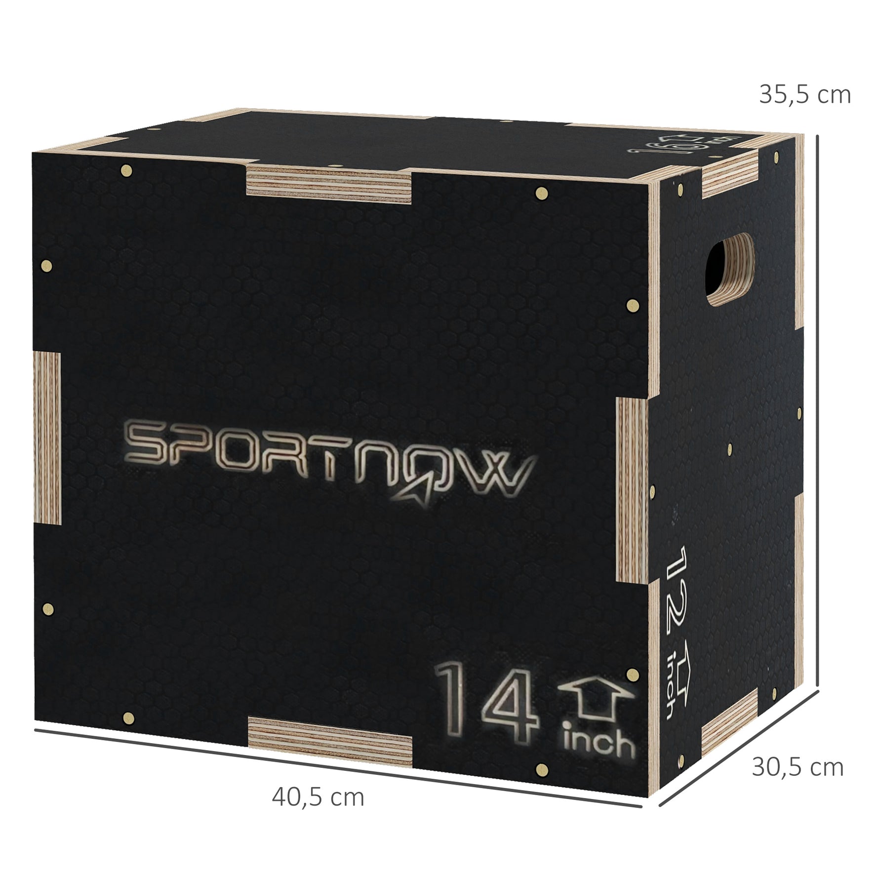 Box Jump pliométrie 3 en 1 boîte à saut musculation fitness pour box training en bois, 30,5/35,5/40,5H cm