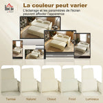 Canapé convertible 2 places 3 en 1, canapé-lit clic clac en chenille avec dossier réglable, porte-gobelets, beige-7