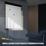 Écran de projection TV et Home Cinema de 99 Pouces vidéo projecteur 1:1 4K HD, 178L x 178H cm