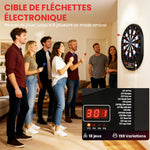 Jeu de fléchettes électronique avec embouts souples, doubles écrans LED, 33 jeux, 202 variations, jusqu'à 8 joueurs