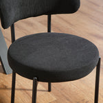Lot de 4 chaises de salle à manger avec dossier en tissu pieds en acier 51 x 51 x 76 cm noir