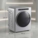 Ablufttrockner, elektrischer Wäschetrockner 1000 W 3 kg, 6 Trockenmodi, Timer, Edelstahl, silber