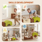 Parcours motricité bébé 5PCS, module en mousse souple avec housse en velours côtelé, multicolore