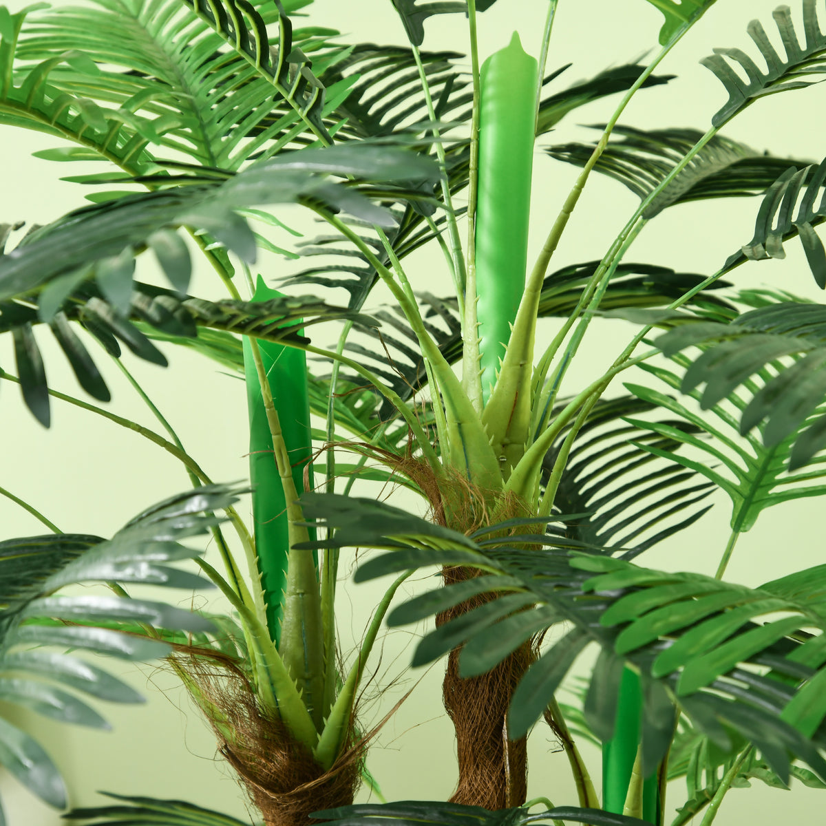 Künstliche Palme H. 1 m Kunstbaum Stamm Äste Flechten Blätter sehr realistisch Topf inklusive
