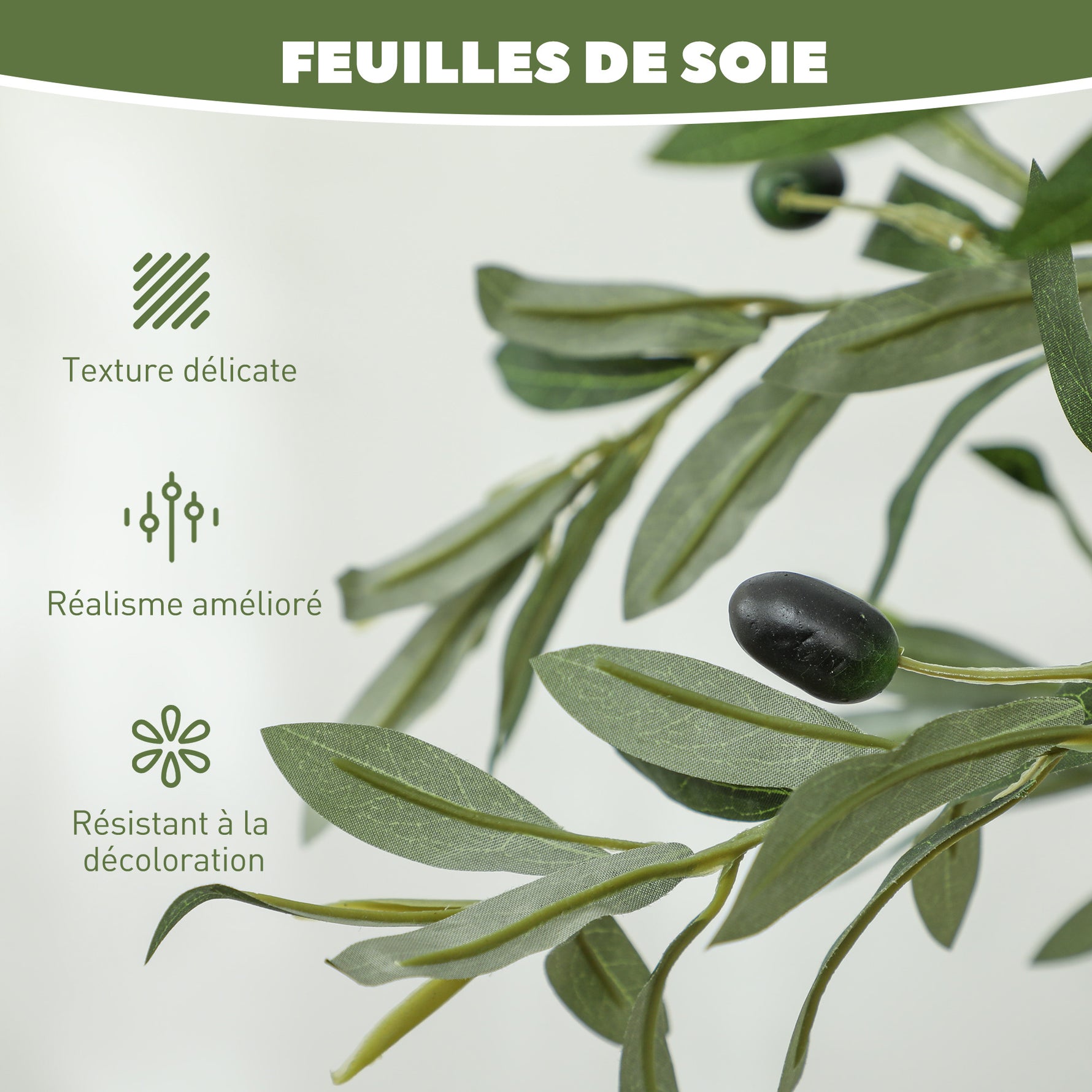 Olivier artificiel 150 cm plante artificielle intérieur, fausse plante décoration pour maison, bureau, salon, chambre