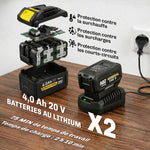Motobineuse sans Fil Motoculteur Électrique 18V 355W avec 2 Batteries 4,0Ah Léger et Anti-mal de Dos, Largeur 20cm Gris