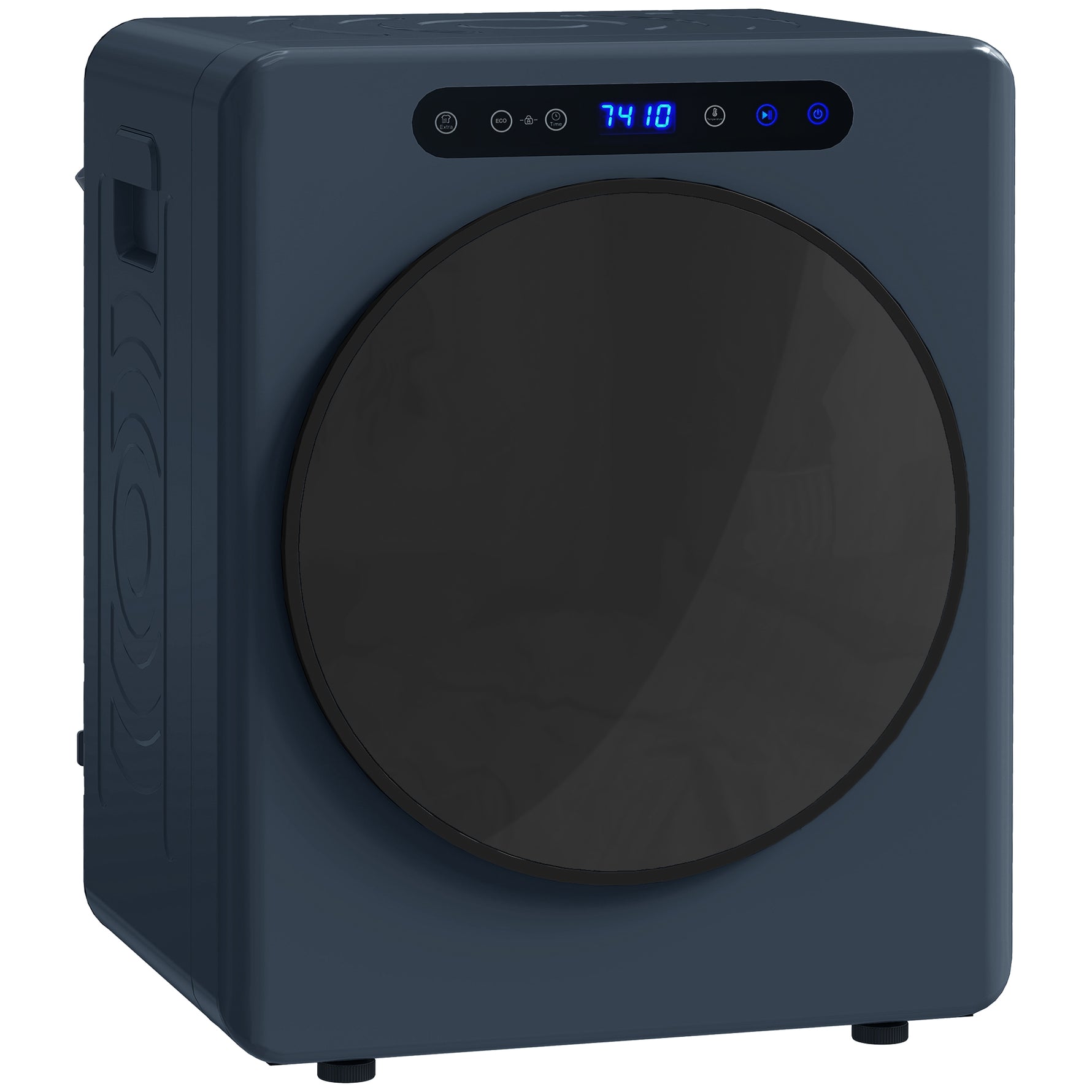 Sèche linge à évacuation, sèche-linge électrique 1000 W 3 Kg, modes Extra Dry et ECO, minuterie, acier inoxydable, bleu