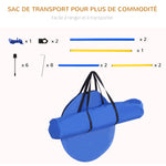 Agility sport pour chiens équipement complet obstacles, tunnel, slalom, zone repos + 2 sacs de transport bleu jaune