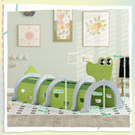 Tunnel enfant en forme de crocodile, modulable, tunnel de jeu pour enfants, enfants de 3 à 6 ans ramper et grimper, vert