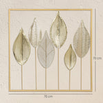 Décoration murale en métal moderne, sculpture murale en métal en forme de feuille, 70 x 70 cm, doré