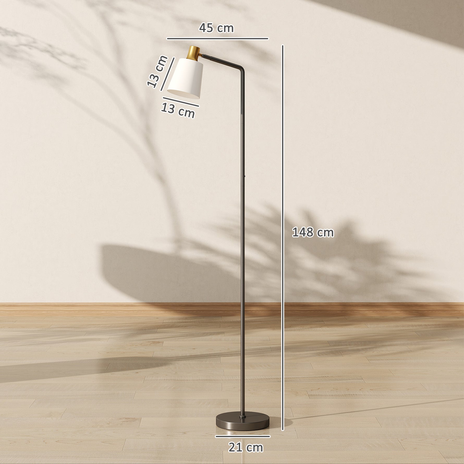 Lampadaire sur Pied Salon à Tête Rotative à 350°, Lampe sur Pied Moderne avec 3 Températures de Couleur, Noir