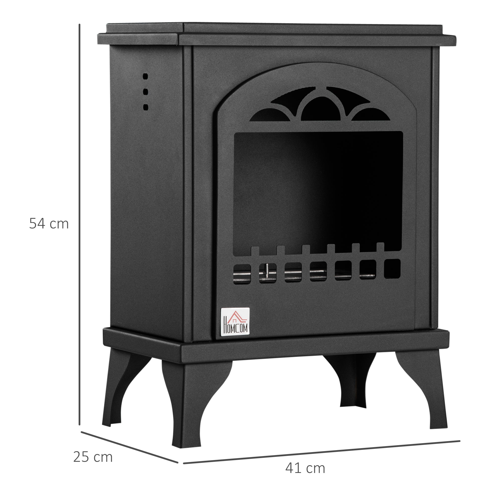 Cheminée bioéthanol sur pieds avec réservoir 1,2 L, environ 3 h de durée de combustion couverture 25 m² 41 x 25 x 54 cm