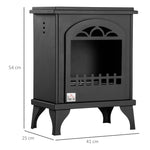 Cheminée bioéthanol sur pieds avec réservoir 1,2 L, environ 3 h de durée de combustion couverture 25 m² 41 x 25 x 54 cm