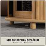 Table basse ronde table de salon en bambou avec rangement caché et porte coulissante, dim. Ø 60 x 45H cm, bois naturel-5