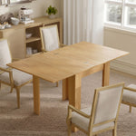 Table à manger extensible rectangle pour 4 à 6 personnes, table de cuisine 70-140 cm, patins en feutre, bois naturel
