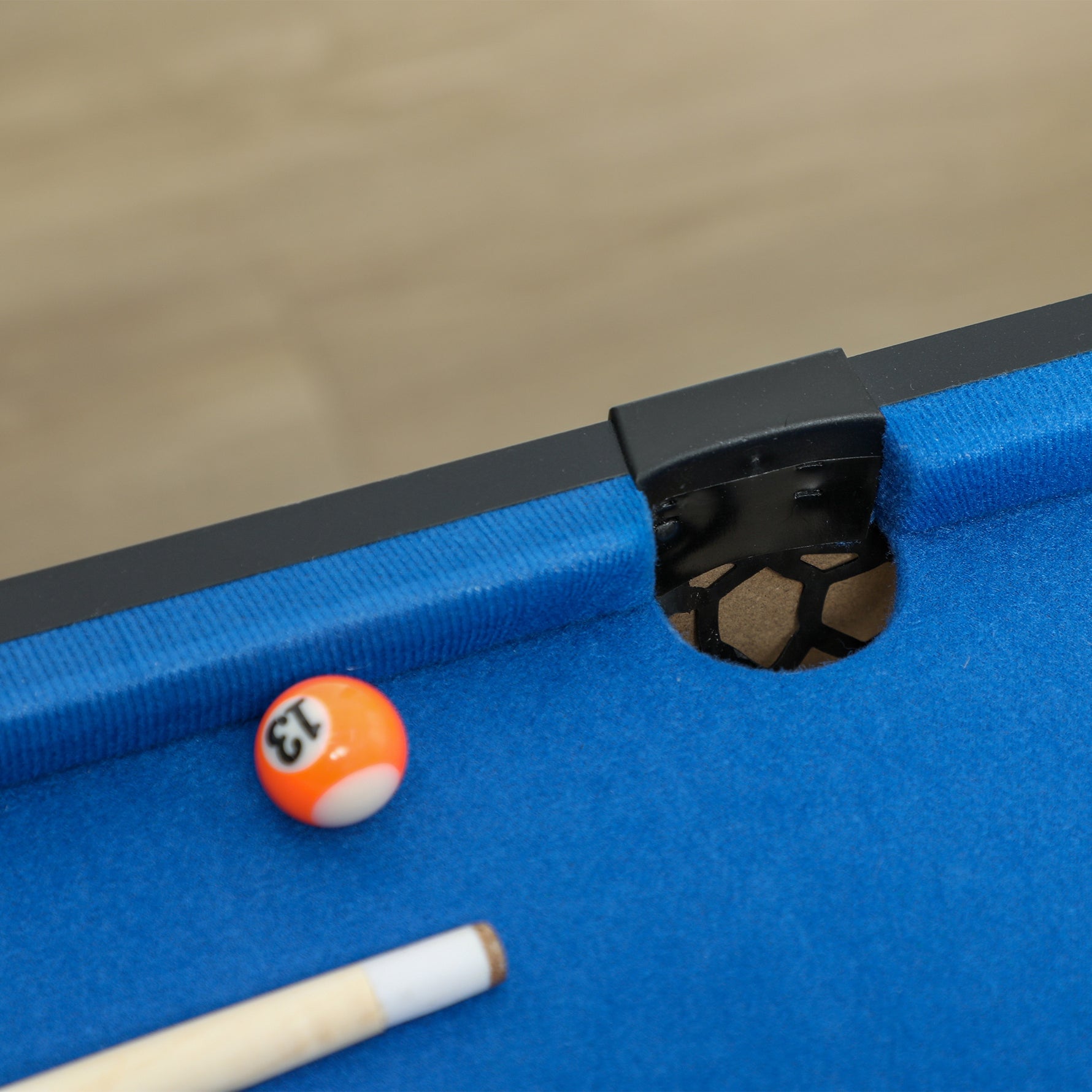 Mini Table de jeux multifonctions 5 en 1, Billard, ping-pong, jeu de palets, mini basket, tir à l'arc, bleu