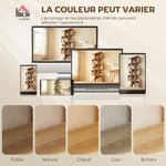 Bibliothèque à 5 niveaux, étagère de rangement en forme S avec 15 compartiments ouverts, 80 x 24 x 200 cm, chêne