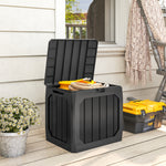 Coffre de rangement exterieur 121L, coffre de jardin avec poignées, conteneur étanche, 56 x 45 x 53 cm, noir