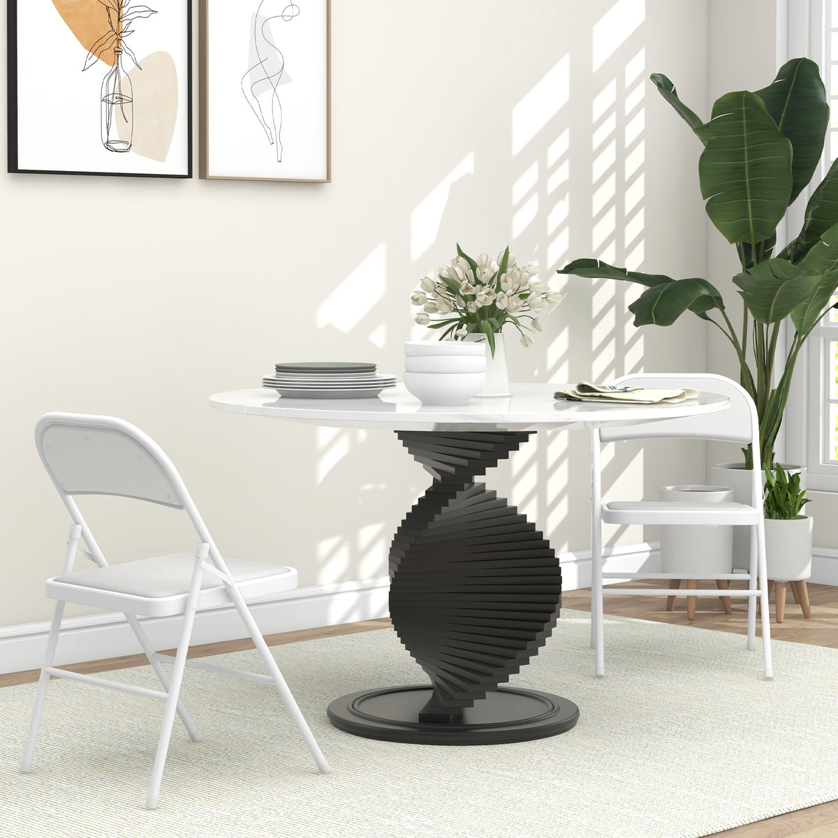 Lot de 2 chaises pliantes chaises de salle à manger portables cadre en acier dim. 45l x 46P x 78H cm blanc