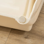 Escalier pour Chien Pliant à 4 Marches Antidérapantes, Escalier pour Animaux en Plastique, 62 x 38 x 49,5 cm, Beige