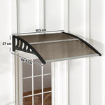 Auvent de Porte d'Entrée, Toit Marquise de Porte Extérieur en Polycarbonate et Profil Aluminium, 103x96,5cm, Marron