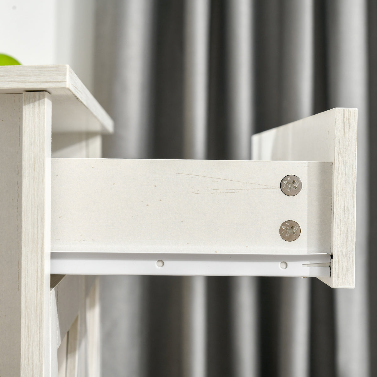 Buffet salon, meuble de rangement avec tiroir, 2 portes de grange et étagère réglable, 80 x 39,7 x 80 cm, blanc