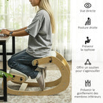 Siège assis genoux, siège ergonomique en bois avec fonction à bascule, chaise à genoux réglable pour bureau à domicile