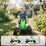 Kart à pédales pour enfants, karting enfant de 2 à 5 ans avec roues EVA silencieux, avancer et reculer, vert