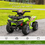 Quad buggy voiture électrique enfant quad électrique 18-36 mois 6 V 2 Km/h max. vert